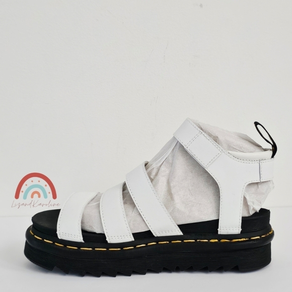 New! Dr. Martens Blaire White Leather Strap Sandals EU 38 - Picture 8 of 16